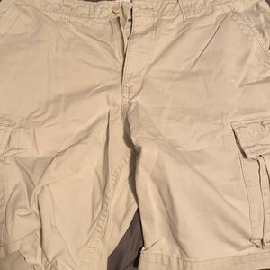 Cargo shorts, no stains.